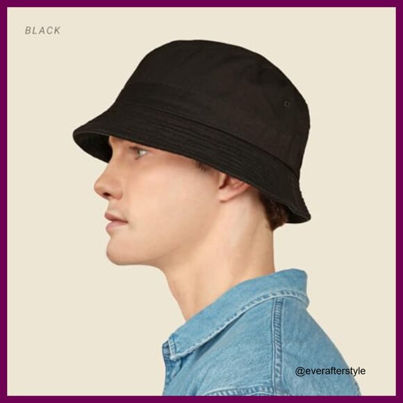 Cotton Bucket Hat with Adjustable Hook and Loop Strap for Sun Protection main image 5